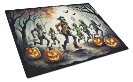 More Spooky Halloween Glass Cutting Board (Dog Breed: Zombies 2287, size: large)