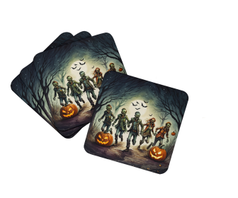 More Spooky Halloween Foam Coasters (Dog Breed: Zombies 2288, size: 3.5)