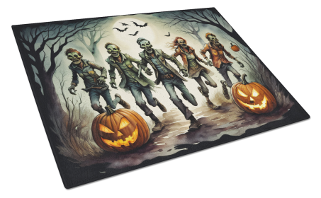 More Spooky Halloween Glass Cutting Board (Dog Breed: Zombies 2288, size: large)