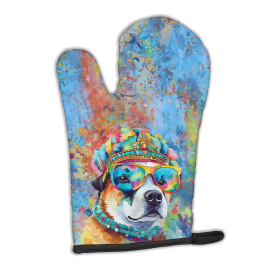 Hippie Dawg Oven Mitt (Design: Akita 2450, size: 12HX8.5W)