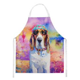 Hippie Dawg Apron (Dog Breed: Basset Hound 2454, size: large)