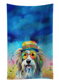 Hippie Dawg Kitchen Towel (Dog Breed: Bearded Collie 2457, size: 25Hx15W)