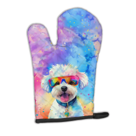 Hippie Dawg Oven Mitt (Design: Bichon Frise 2462, size: 12HX8.5W)