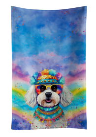 Hippie Dawg Kitchen Towel (Dog Breed: Bichon Frise 2464, size: 25Hx15W)