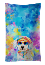 Hippie Dawg Kitchen Towel (Dog Breed: Bichon Frise 2465, size: 25Hx15W)