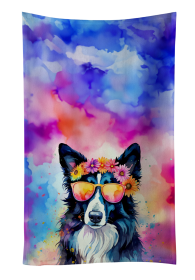 Hippie Dawg Kitchen Towel (Dog Breed: Border Collie 2466, size: 25Hx15W)