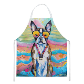 Hippie Dawg Apron (Dog Breed: Boston Terrier 2467, size: large)