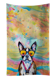 Hippie Dawg Kitchen Towel (Dog Breed: Boston Terrier 2467, size: 25Hx15W)