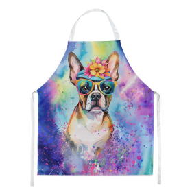 Hippie Dawg Apron (Dog Breed: Boston Terrier 2468, size: large)