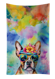 Hippie Dawg Kitchen Towel (Dog Breed: Boston Terrier 2468, size: 25Hx15W)