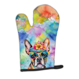 Hippie Dawg Oven Mitt (Design: Boston Terrier 2468, size: 12HX8.5W)