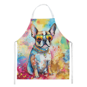 Hippie Dawg Apron (Dog Breed: Boston Terrier 2470, size: large)