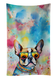 Hippie Dawg Kitchen Towel (Dog Breed: Boston Terrier 2470, size: 25Hx15W)