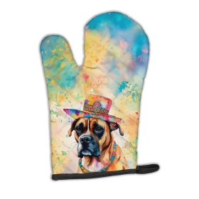 Hippie Dawg Oven Mitt (Design: Boxer 2471, size: 12HX8.5W)
