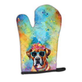Hippie Dawg Oven Mitt (Design: Boxer 2472, size: 12HX8.5W)