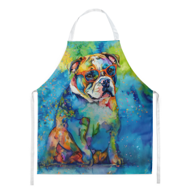 Hippie Dawg Apron (Dog Breed: English Bulldog 2475, size: large)