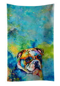 Hippie Dawg Kitchen Towel (Dog Breed: English Bulldog 2475, size: 25Hx15W)