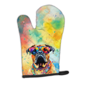 Hippie Dawg Oven Mitt (Design: Bullmastiff 2477, size: 12HX8.5W)