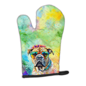 Hippie Dawg Oven Mitt (Design: Bullmastiff 2478, size: 12HX8.5W)