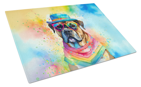 Hippie Dawg Glass Cutting Board (Dog Breed: Cane Corso 2481, size: large)