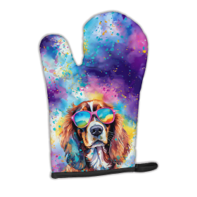 Hippie Dawg Oven Mitt (Design: Cavalier Spaniel 2483, size: 12HX8.5W)