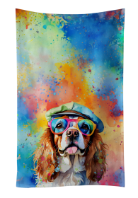 Hippie Dawg Kitchen Towel (Dog Breed: Cavalier Spaniel 2485, size: 25Hx15W)
