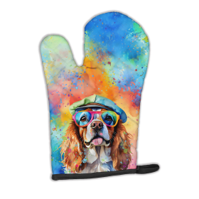 Hippie Dawg Oven Mitt (Design: Cavalier Spaniel 2485, size: 12HX8.5W)