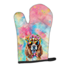 Hippie Dawg Oven Mitt (Design: Cavalier Spaniel 2486, size: 12HX8.5W)