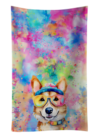 Hippie Dawg Kitchen Towel (Dog Breed: Corgi 2495, size: 25Hx15W)