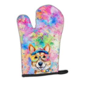 Hippie Dawg Oven Mitt (Design: Corgi 2495, size: 12HX8.5W)