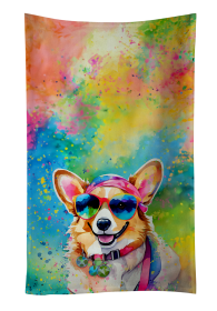 Hippie Dawg Kitchen Towel (Dog Breed: Corgi 2496, size: 25Hx15W)