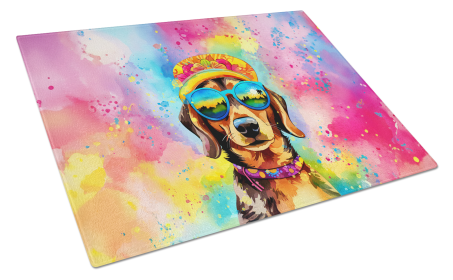 Hippie Dawg Glass Cutting Board (Dog Breed: Dachshund 2499, size: large)