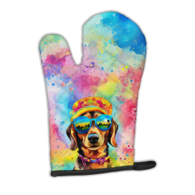 Hippie Dawg Oven Mitt (Design: Dachshund 2499, size: 12HX8.5W)