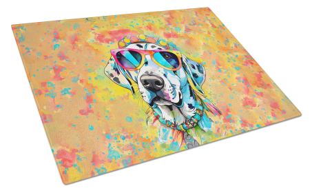 Hippie Dawg Glass Cutting Board (Dog Breed: Dalmatian 2500, size: large)