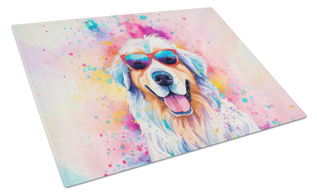 Hippie Dawg Glass Cutting Board (Dog Breed: Great Pyrenees 2516, size: large)