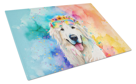 Hippie Dawg Glass Cutting Board (Dog Breed: Great Pyrenees 2518, size: large)