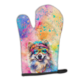 Hippie Dawg Oven Mitt (Design: Keeshond 2519, size: 12HX8.5W)