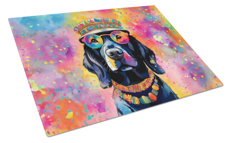 Hippie Dawg Glass Cutting Board (Dog Breed: Labrador Black 2520, size: large)