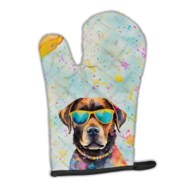 Hippie Dawg Oven Mitt (Design: Labrador Chocolate 2523, size: 12HX8.5W)