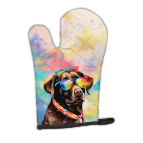 Hippie Dawg Oven Mitt (Design: Labrador Chocolate 2524, size: 12HX8.5W)
