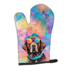 Hippie Dawg Oven Mitt (Design: Labrador Chocolate 2525, size: 12HX8.5W)