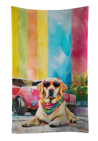 Hippie Dawg Kitchen Towel (Dog Breed: Labrador Yellow 2530, size: 25Hx15W)