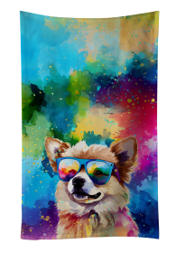 Hippie Dawg Kitchen Towel (Dog Breed: Pomeranian 2537, size: 25Hx15W)