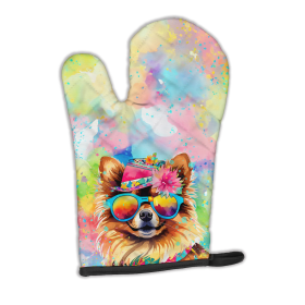 Hippie Dawg Oven Mitt (Design: Pomeranian 2538, size: 12HX8.5W)