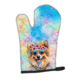 Hippie Dawg Oven Mitt (Design: Pomeranian 2539, size: 12HX8.5W)