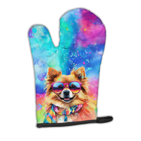 Hippie Dawg Oven Mitt (Design: Pomeranian 2540, size: 12HX8.5W)