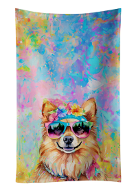Hippie Dawg Kitchen Towel (Dog Breed: Pomeranian 2541, size: 25Hx15W)