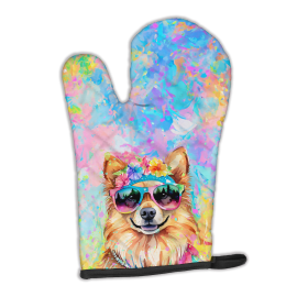 Hippie Dawg Oven Mitt (Design: Pomeranian 2541, size: 12HX8.5W)