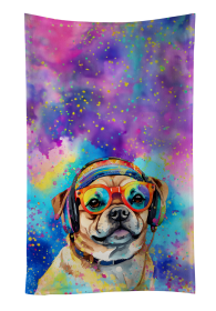 Hippie Dawg Kitchen Towel (Dog Breed: Pug 2543, size: 25Hx15W)