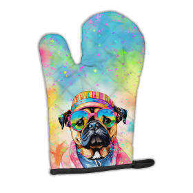 Hippie Dawg Oven Mitt (Design: Pug 2544, size: 12HX8.5W)